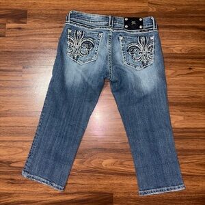 Y2K Miss Me Bling Pocket Capri Jeans